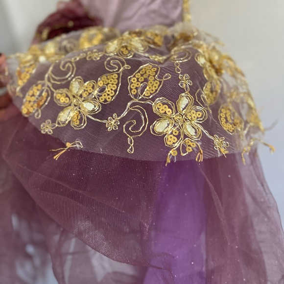 Weissman Dance Costume Purple Tulle and Gold Overlay Size MC - Picture 10 of 16